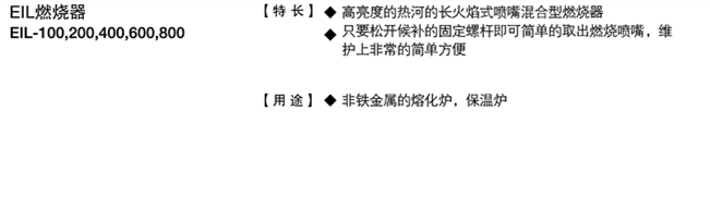 正英EIL燃燒器